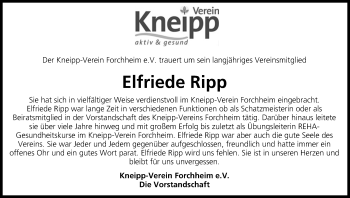 Anzeige von Elfriede Ripp von MGO