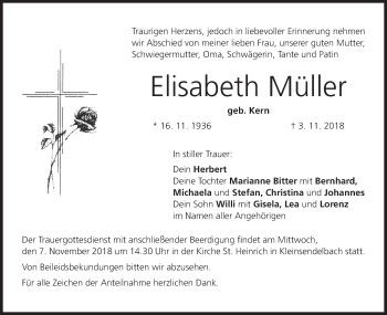 Anzeige von Elisabeth Müller von MGO