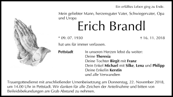 Anzeige von Erich Brandl von MGO