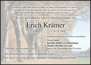 Anzeige von Erich Krämer von MGO