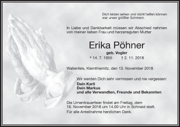 Anzeige von Erika Pöhner von MGO