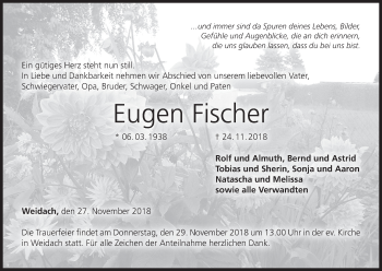 Anzeige von Eugen Fischer von MGO