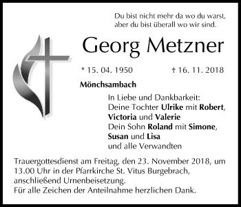 Anzeige von Georg Metzner von MGO