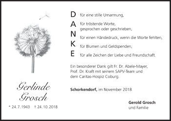 Anzeige von Gerlinde Grosch von MGO