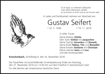 Anzeige von Gustav Seifert von MGO