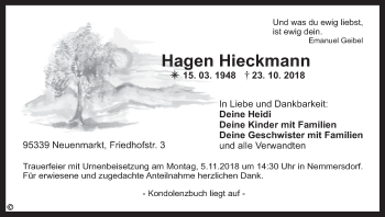 Anzeige von Hagen Hieckmann von MGO