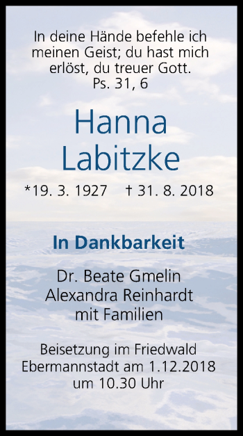 Anzeige von Hanna Labitzke von MGO