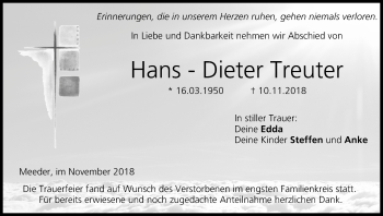 Anzeige von Hans-Dieter Treuter von MGO