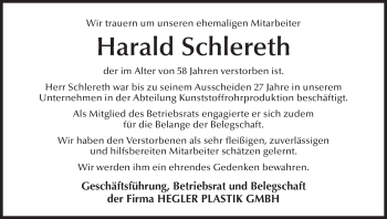 Anzeige von Harald Schlereth von MGO