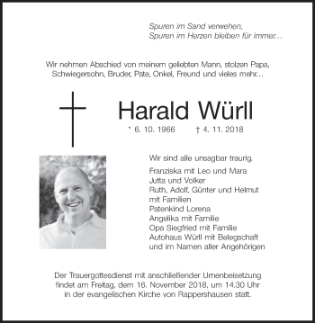 Anzeige von Harald Würll von MGO