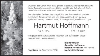 Anzeige von Hartmut Hoffmann von MGO