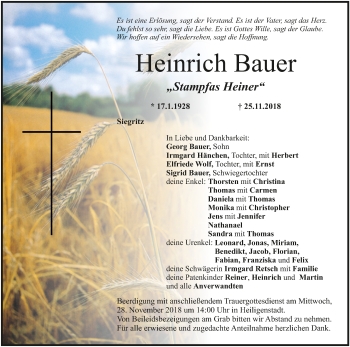 Anzeige von Heinrich Bauer von MGO