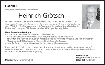 Anzeige von Heinrich Grätsch von MGO