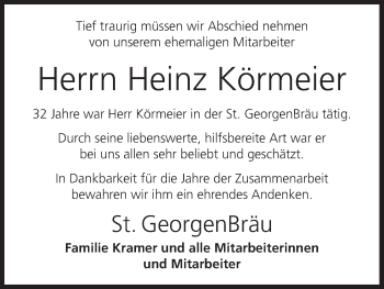 Anzeige von Heinz Körmeier von MGO