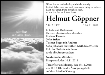 Anzeige von Helmut Göppner von MGO
