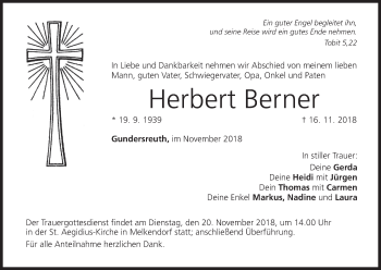 Anzeige von Herbert Berner von MGO