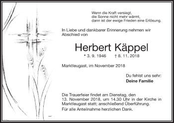 Anzeige von Herbert Käppel von MGO