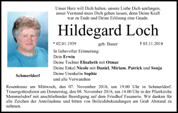 Anzeige von Hildegard Loch von MGO