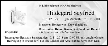 Anzeige von Hildegard Seyfried von MGO