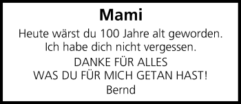 Anzeige von In Gedenken  von MGO