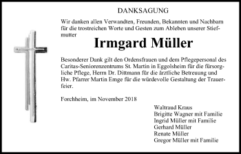 Anzeige von Irmgard Müller von MGO