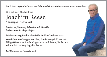 Anzeige von Joachim Reese von MGO