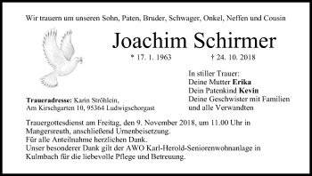 Anzeige von Joachim Schirmer von MGO