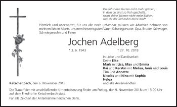 Anzeige von Jochen Adelberg von MGO