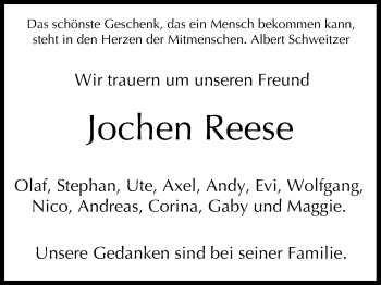Anzeige von Jochen Reese von MGO