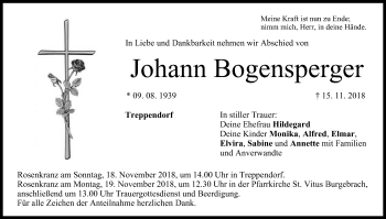 Anzeige von Johann Bogensperger von MGO