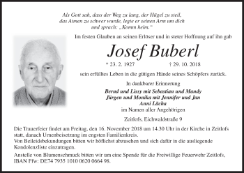Anzeige von Josef Buberl von MGO