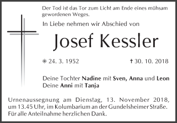 Anzeige von Josef Kessler von MGO