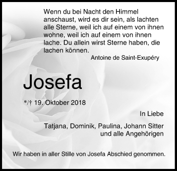 Anzeige von Josefa  von MGO