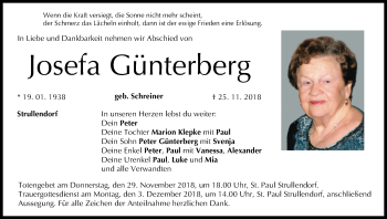 Anzeige von Josefa Günterberg von MGO
