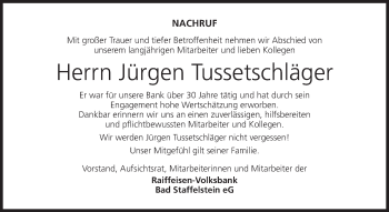 Anzeige von Jürgen Tussetschläger von MGO
