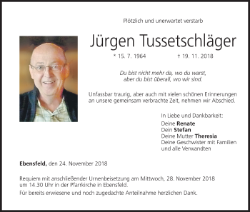 Anzeige von Jürgen Tussetschläger von MGO
