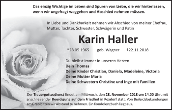 Anzeige von Karin Haller von MGO