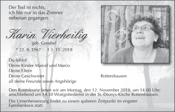 Anzeige von Karin Vierheilig von MGO