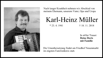 Anzeige von Karl-Heinz Müller von MGO
