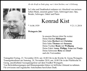 Anzeige von Konrad Kist von MGO