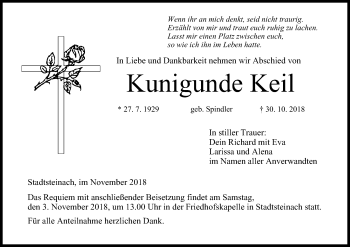 Anzeige von Kunigunde Keil von MGO