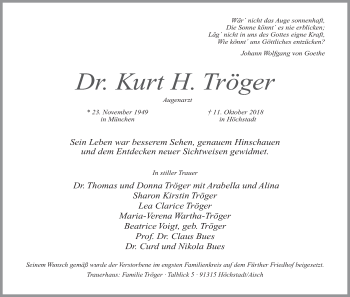 Anzeige von Kurt H. Tröger von MGO