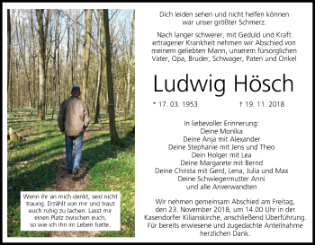 Anzeige von Ludwig Hösch von MGO