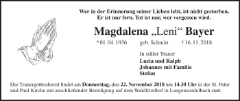 Anzeige von Magdalena Bayer von MGO