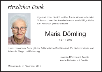 Anzeige von Maria Dömling von MGO
