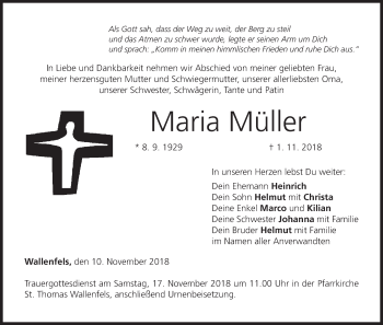Anzeige von Maria Müller von MGO