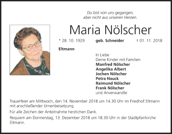 Anzeige von Maria Nölscher von MGO