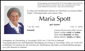 Anzeige von Maria Spott von MGO