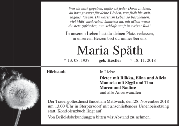Anzeige von Maria Späth von MGO