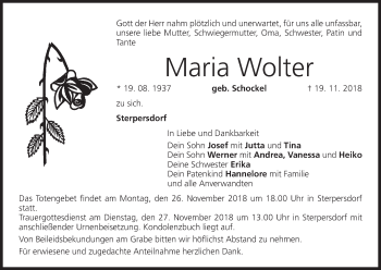 Anzeige von Maria Wolter von MGO